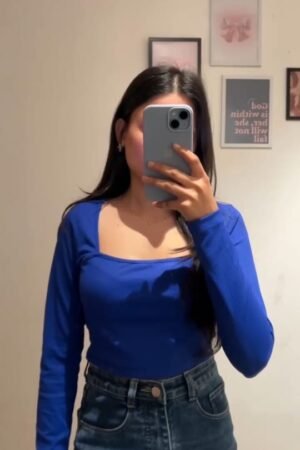Royal Blue Square Neck Top