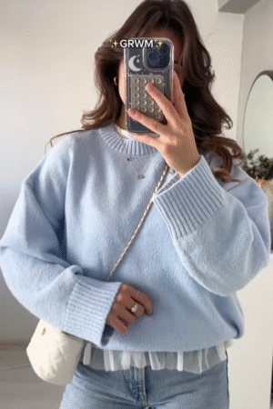 Sky Blue Knitted Sweater