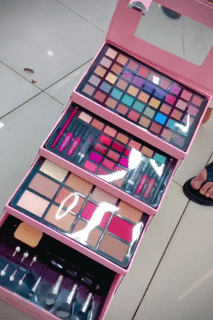 All-in-One Pink Makeup Palette with Eyeshadows, Blush & Lip Colors