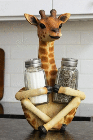 Giraffe Hugging Salt and Pepper Shakers Figurine