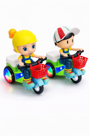 Kids Musical Tricycle Toy with Lights & Basket | Battery Operated Ride-On Toy for Boys & Girls